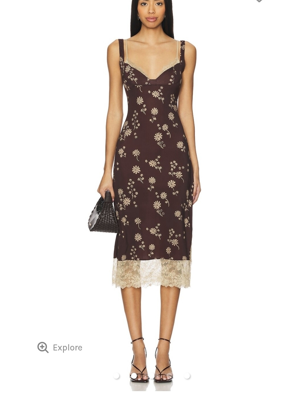x Intimatelv FP Party Crasher Midi Slip Dress In Mushroom & Double Espresso